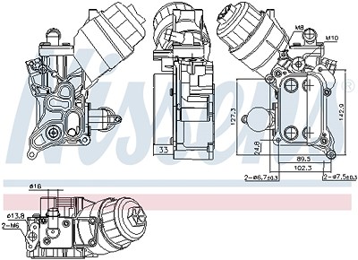 Nissens Ölkühler, Motoröl [Hersteller-Nr. 91355] für Alfa Romeo, Chevrolet, Fiat, Lancia, Opel von NISSENS