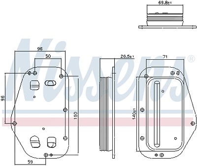 Nissens Ölkühler, Motoröl [Hersteller-Nr. 91360] für Alfa Romeo, Chevrolet, Fiat, Opel, Saab von NISSENS