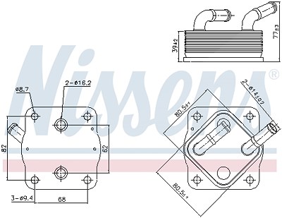 Nissens Ölkühler, Motoröl [Hersteller-Nr. 91378] für Lexus, Toyota von NISSENS