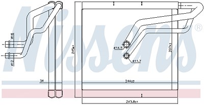 Nissens Verdampfer, Klimaanlage [Hersteller-Nr. 92366] für Audi, Cupra, Seat, Skoda, VW von NISSENS