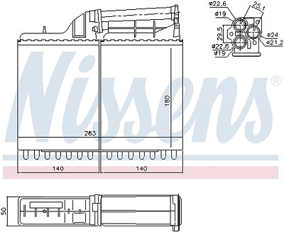 Nissens Wärmetauscher, Innenraumheizung [Hersteller-Nr. 70502] für BMW von NISSENS