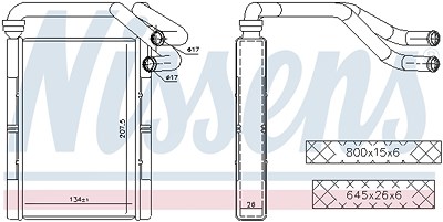 Nissens Wärmetauscher, Innenraumheizung [Hersteller-Nr. 707093] für Toyota von NISSENS