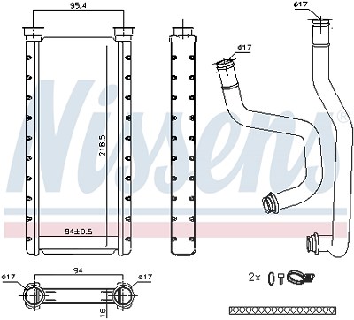 Nissens Wärmetauscher, Innenraumheizung [Hersteller-Nr. 707183] für Mitsubishi von NISSENS