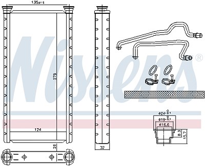 Nissens Wärmetauscher, Innenraumheizung [Hersteller-Nr. 707221] für Land Rover von NISSENS