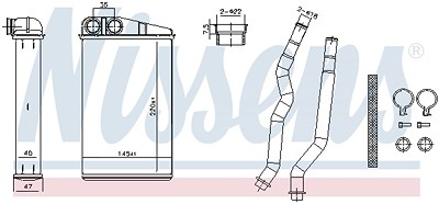 Nissens Wärmetauscher, Innenraumheizung [Hersteller-Nr. 707270] für Citroën, Peugeot, Toyota von NISSENS