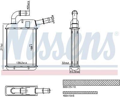 Nissens Wärmetauscher, Innenraumheizung [Hersteller-Nr. 707279] für Seat, VW von NISSENS