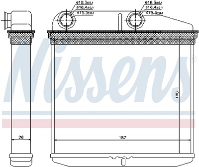 Nissens Wärmetauscher, Innenraumheizung [Hersteller-Nr. 71456] für Abarth, Alfa Romeo, Citroën, Fiat, Opel, Peugeot von NISSENS