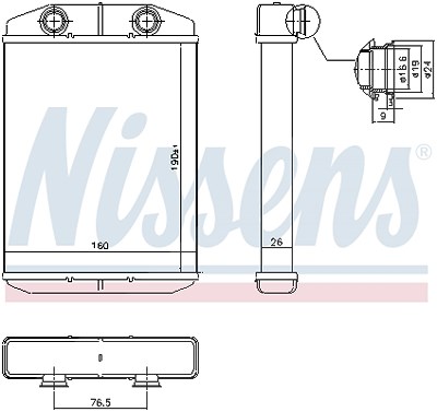 Nissens Wärmetauscher, Innenraumheizung [Hersteller-Nr. 71458] für Abarth, Fiat, Lancia von NISSENS