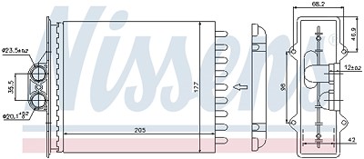 Nissens Wärmetauscher, Innenraumheizung [Hersteller-Nr. 72657] für Opel, Saab von NISSENS