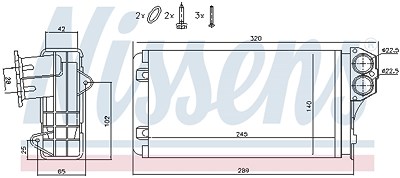 Nissens Wärmetauscher, Innenraumheizung [Hersteller-Nr. 72941] für Citroën, Peugeot von NISSENS