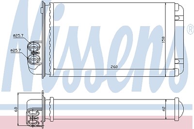 Nissens Wärmetauscher, Innenraumheizung [Hersteller-Nr. 73255] für Renault von NISSENS