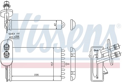 Nissens Wärmetauscher, Innenraumheizung [Hersteller-Nr. 73921] für Audi, Seat, Skoda, VW von NISSENS