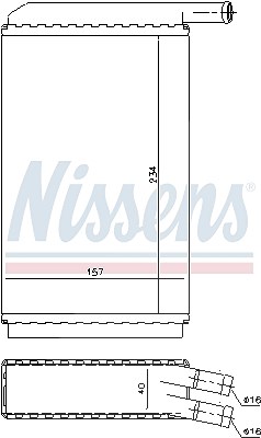 Nissens Wärmetauscher, Innenraumheizung [Hersteller-Nr. 73940] für Audi, Porsche, VW von NISSENS