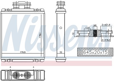 Nissens Wärmetauscher, Innenraumheizung [Hersteller-Nr. 73997] für Audi, Seat, Skoda, VW von NISSENS