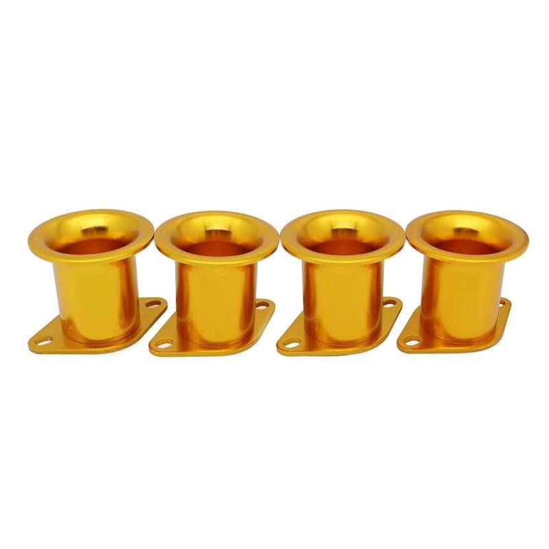 Einlassluftrohrschlauch 4PCS Air Horn Für AE86 Für Toyota Für GTS Für Geschwindigkeit Für Stapel 20V 4AG ITB/ITBs Air Horn Trichter Ansaugrohr(Gold) von NITRIMS