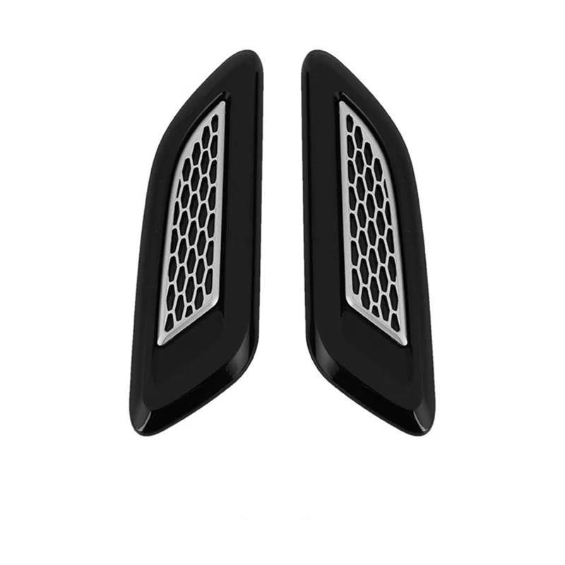 Einlassluftrohrschlauch Universal Für Auto Lufteinlass Einlass Motorhaube Hauben Scoop Vents Aufkleber Dekorative Abdeckung Tuning Für Auto Für Mustang Ansaugrohr(Black n Silver) von NITRIMS