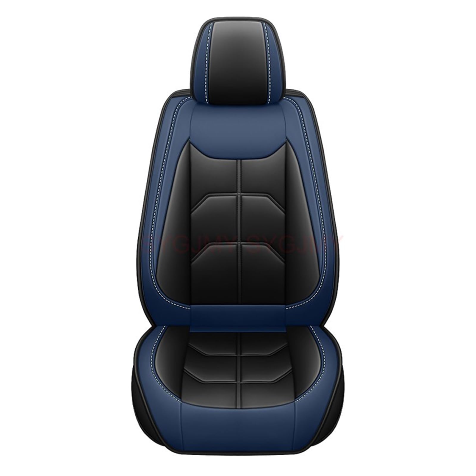 NITRIMS Autositzbezüge 1 PC PU Leder Universal Auto Sitz Abdeckung Für VW Für Polo Für Atlas Für Jetta Für Bora Für EOS UP Innen Zubehör Auto Sitzbezüge(Black Blue 1 Seat) von NITRIMS