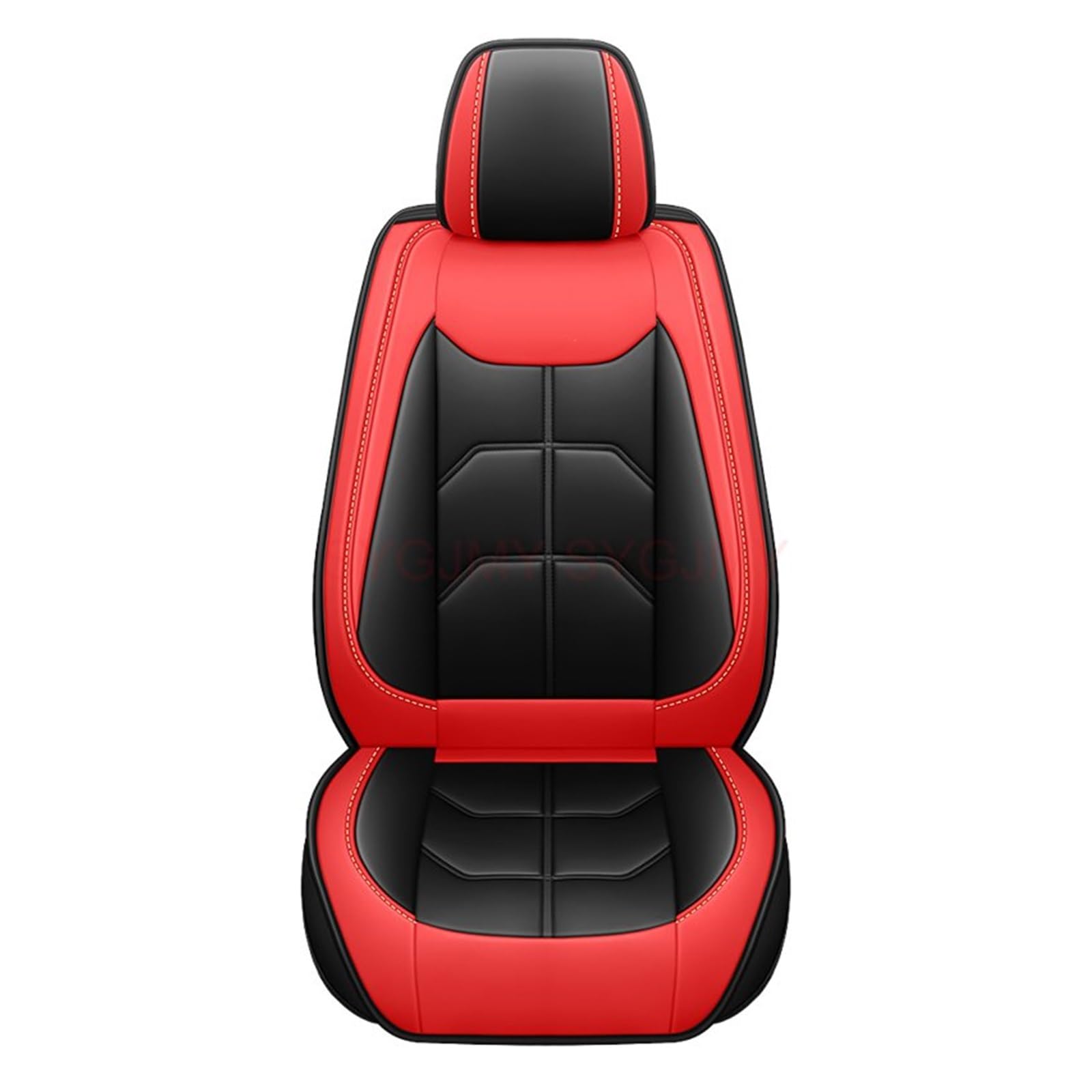 NITRIMS Autositzbezüge 1 PC PU Leder Universal Auto Sitz Abdeckung Für VW Für Polo Für Atlas Für Jetta Für Bora Für EOS UP Innen Zubehör Auto Sitzbezüge(Black Red 1 Seat) von NITRIMS