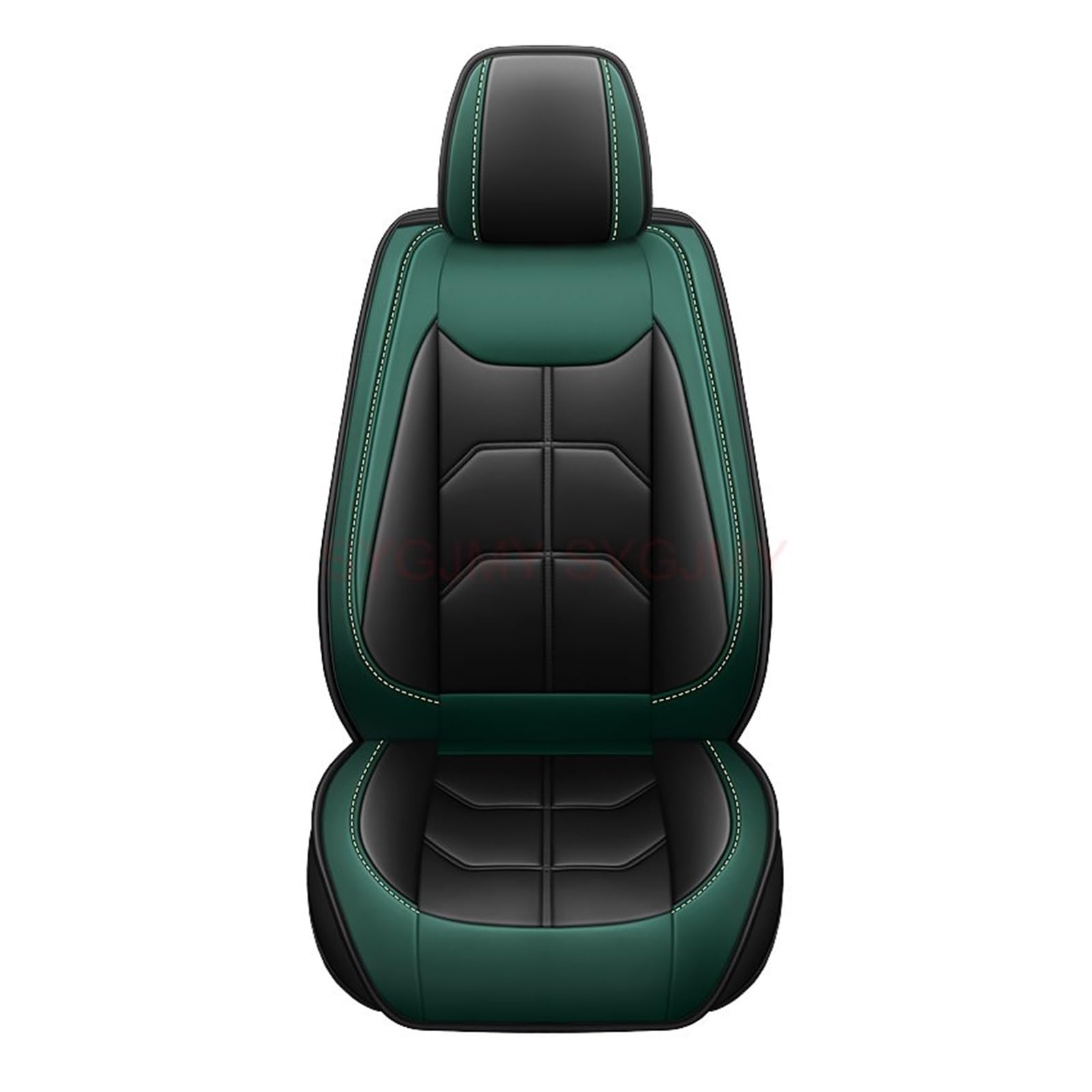 NITRIMS Autositzbezüge 1 PC PU Leder Universal Auto Sitzbezug Für OPEL Für Astra K Für Insignia Zafira Antara Für Grandland X für Corsa Vectra B Innen Zubehör Auto Sitzbezüge(Black Green 1 Seat) von NITRIMS