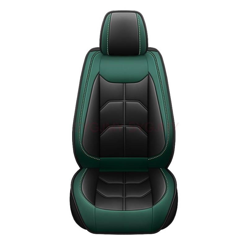 NITRIMS Autositzbezüge 1 PC PU Leder Universal Auto Sitzbezug Für OPEL Für Astra K Für Insignia Zafira Antara Für Grandland X für Corsa Vectra B Innen Zubehör Auto Sitzbezüge(Black Green 1 Seat) von NITRIMS