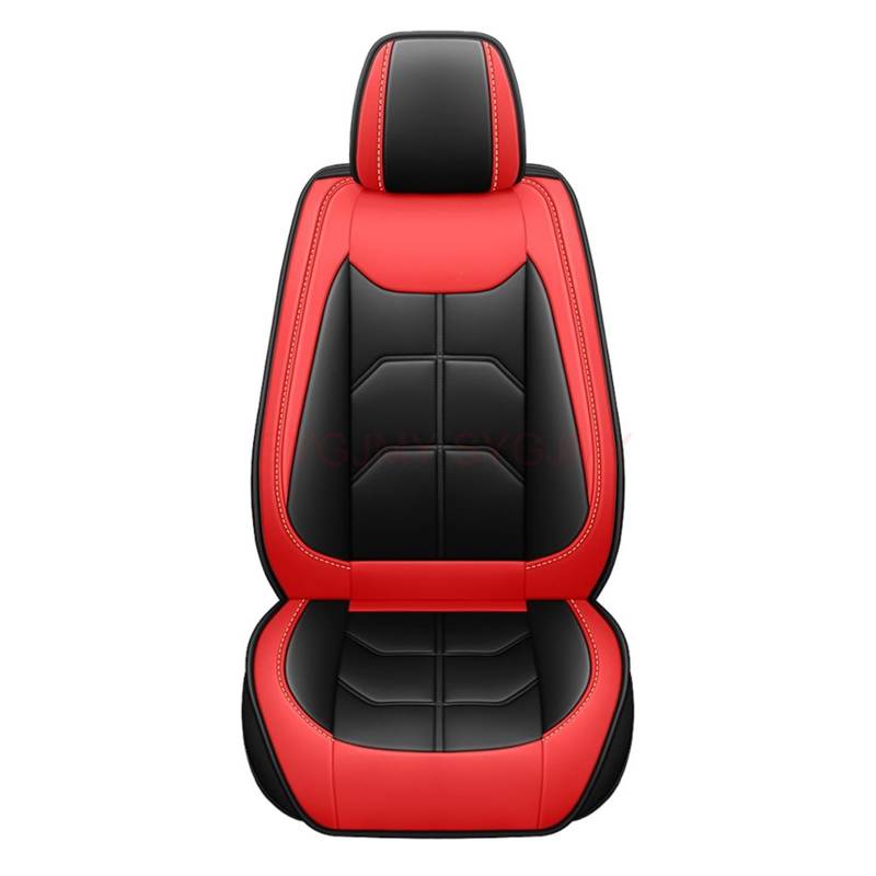 NITRIMS Autositzbezüge 1 PC PU Leder Universal Auto Sitzbezug Für Optima Für Soul Für Forte Für Spectra Innen Zubehör Auto Sitzbezüge(Black Red 1 Seat) von NITRIMS