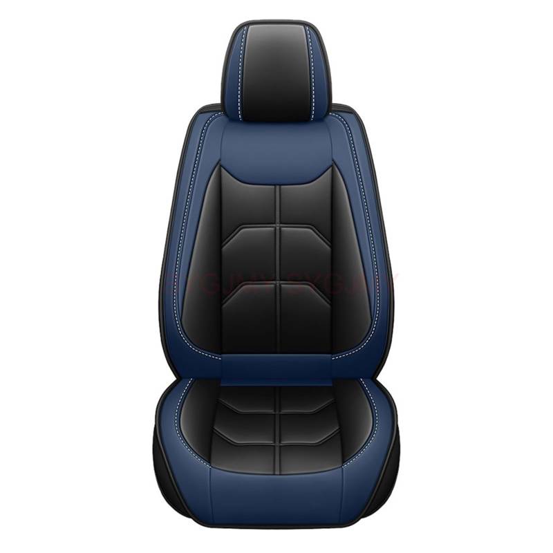 NITRIMS Autositzbezüge 1 PC PU Leder Universal Auto Sitzbezug Für SEAT Alle Auto Modelle Leon Arona Ateca Tarraco Ibiza Alhambra Innen Zubehör Auto Sitzbezüge(Black Blue 1 Seat) von NITRIMS