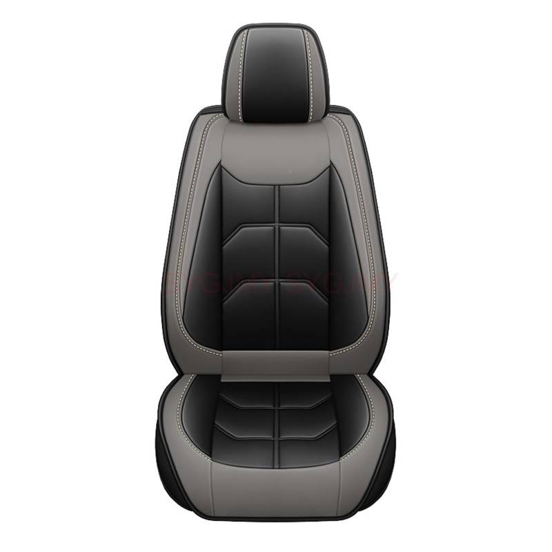 NITRIMS Autositzbezüge 1 PC PU Leder Universal Auto Sitzbezug Für SEAT Alle Auto Modelle Leon Arona Ateca Tarraco Ibiza Alhambra Innen Zubehör Auto Sitzbezüge(Black Gray 1 Seat) von NITRIMS