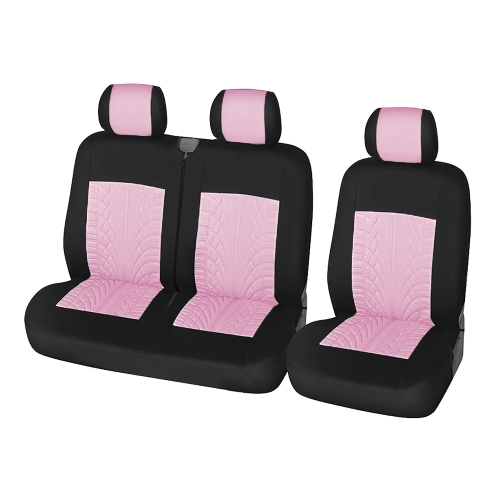 NITRIMS Autositzbezüge 2+1Typ-Sitzbezüge, Autositzbezug für Transporter/Van, universell für Iveco Daily Auto Sitzbezüge(PINK) von NITRIMS