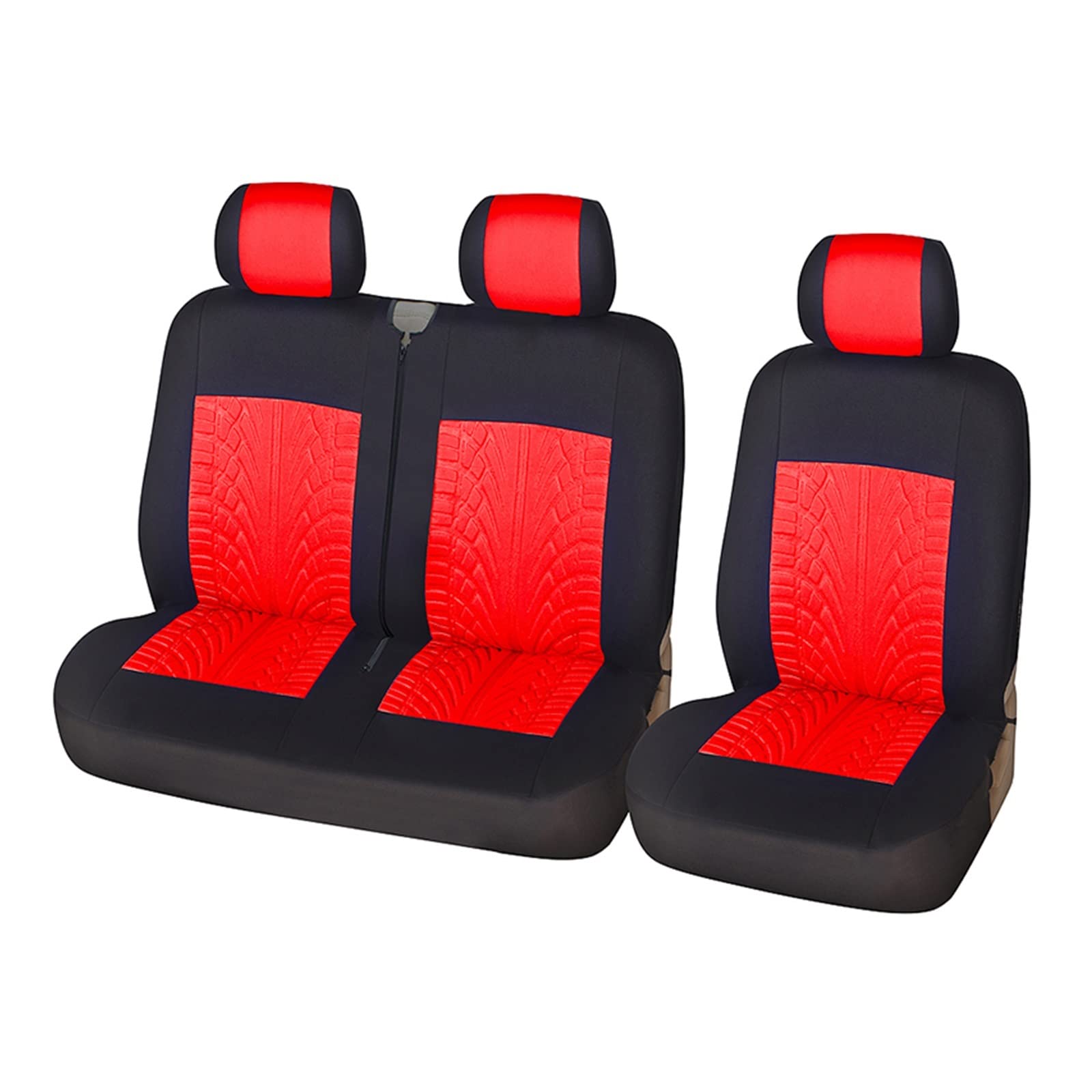 NITRIMS Autositzbezüge 2+1Typ-Sitzbezüge, Autositzbezug für Transporter/Van, universell für Iveco Daily Auto Sitzbezüge(RED) von NITRIMS