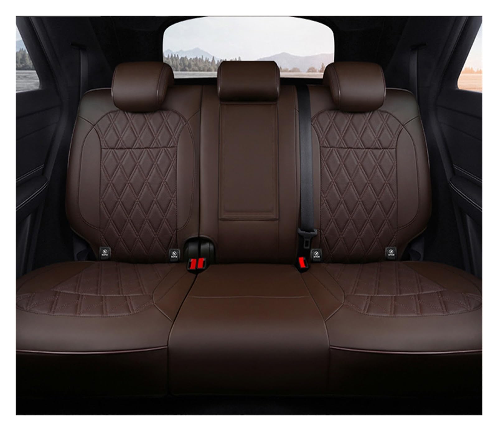 NITRIMS Autositzbezüge Autositzbezüge für FIAT für 500 2011–2014, individuelle Innenausstattung, echtes Leder, Auto Auto Sitzbezüge(Rear Seats) von NITRIMS