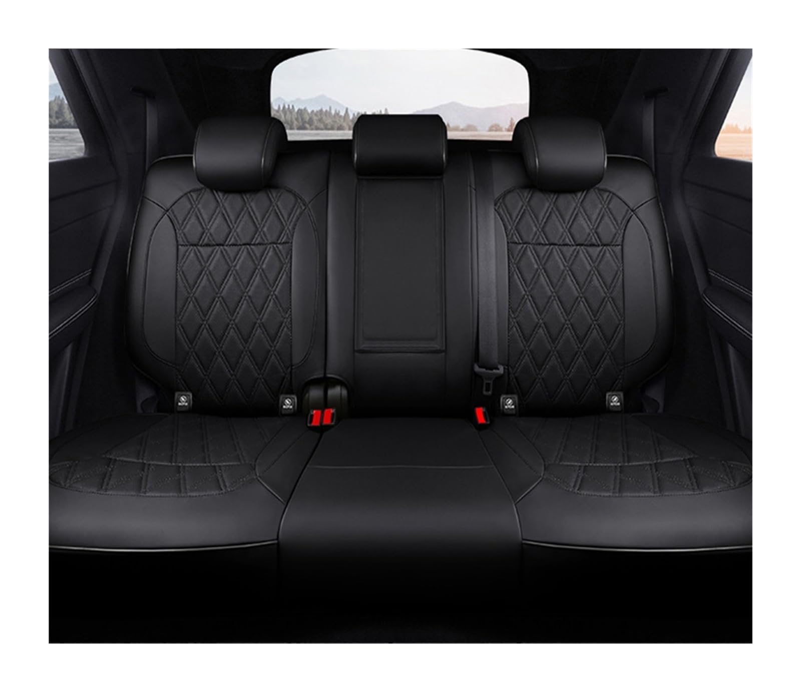 NITRIMS Autositzbezüge Autositzbezüge nur für Nissan für Navara D40, individuelle Innenausstattung, echtes Leder, Auto Auto Sitzbezüge(Rear Seats 1) von NITRIMS