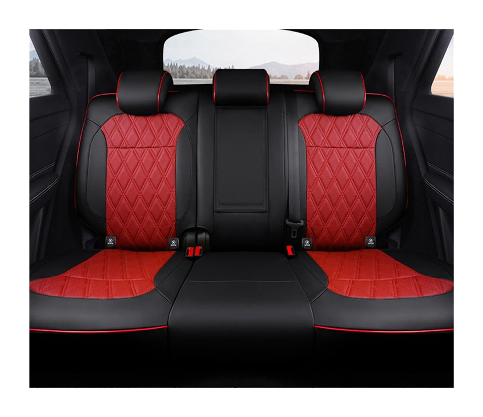 NITRIMS Autositzbezüge Autositzbezüge nur für Nissan für Navara D40, individuelle Innenausstattung, echtes Leder, Auto Auto Sitzbezüge(Rear Seats 4) von NITRIMS