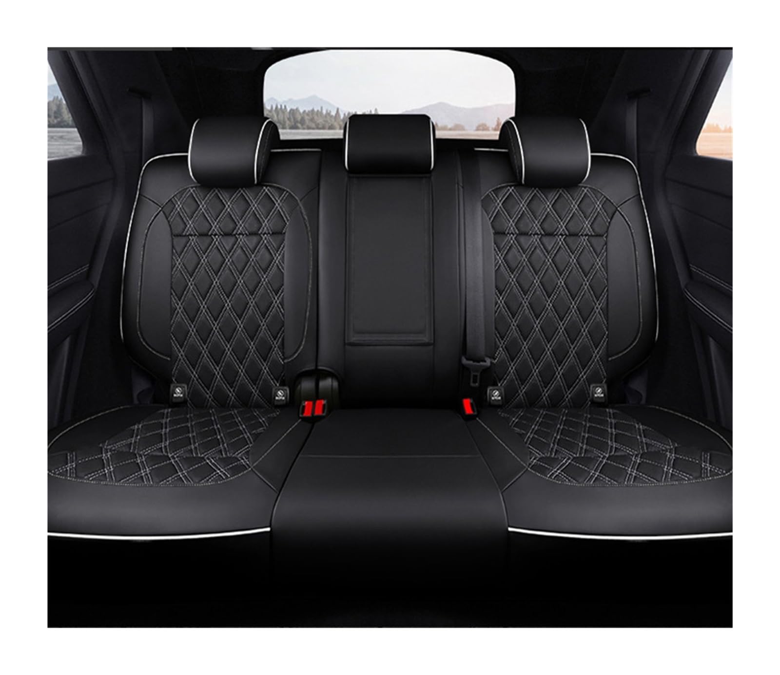 NITRIMS Autositzbezüge Autositzbezüge nur für Nissan für Navara D40, individuelle Innenausstattung, echtes Leder, Auto Auto Sitzbezüge(Rear Seats 5) von NITRIMS