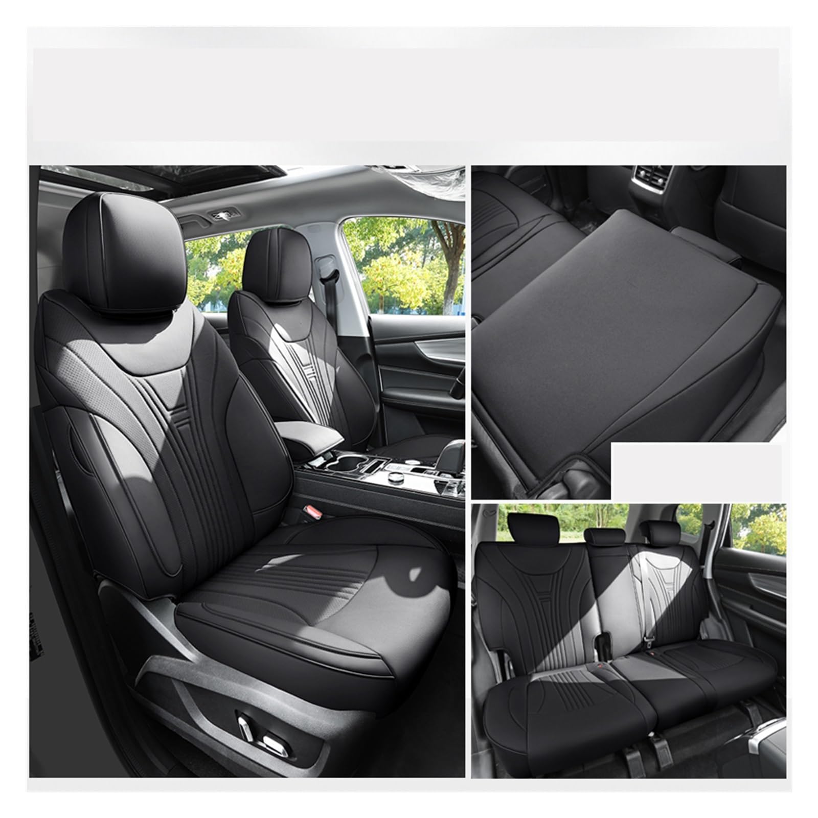 NITRIMS Autositzbezüge Benutzerdefinierte Full Set Leder Autositzbezüge Für Chery Für Tiggo 8 Pro 2021 2022 2023 Auto Interior Styling Protector Zubehör Auto Sitzbezüge(5 PCS 4) von NITRIMS