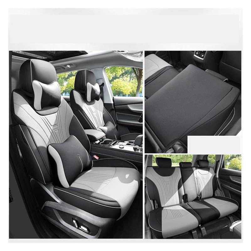 NITRIMS Autositzbezüge Benutzerdefinierte Full Set Leder Autositzbezüge Für Chery Für Tiggo 8 Pro 2021 2022 2023 Auto Interior Styling Protector Zubehör Auto Sitzbezüge(7 PCS 1) von NITRIMS