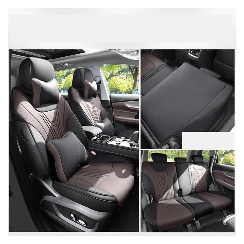 NITRIMS Autositzbezüge Benutzerdefinierte Full Set Leder Autositzbezüge Für Chery Für Tiggo 8 Pro 2021 2022 2023 Auto Interior Styling Protector Zubehör Auto Sitzbezüge(7 PCS 4) von NITRIMS