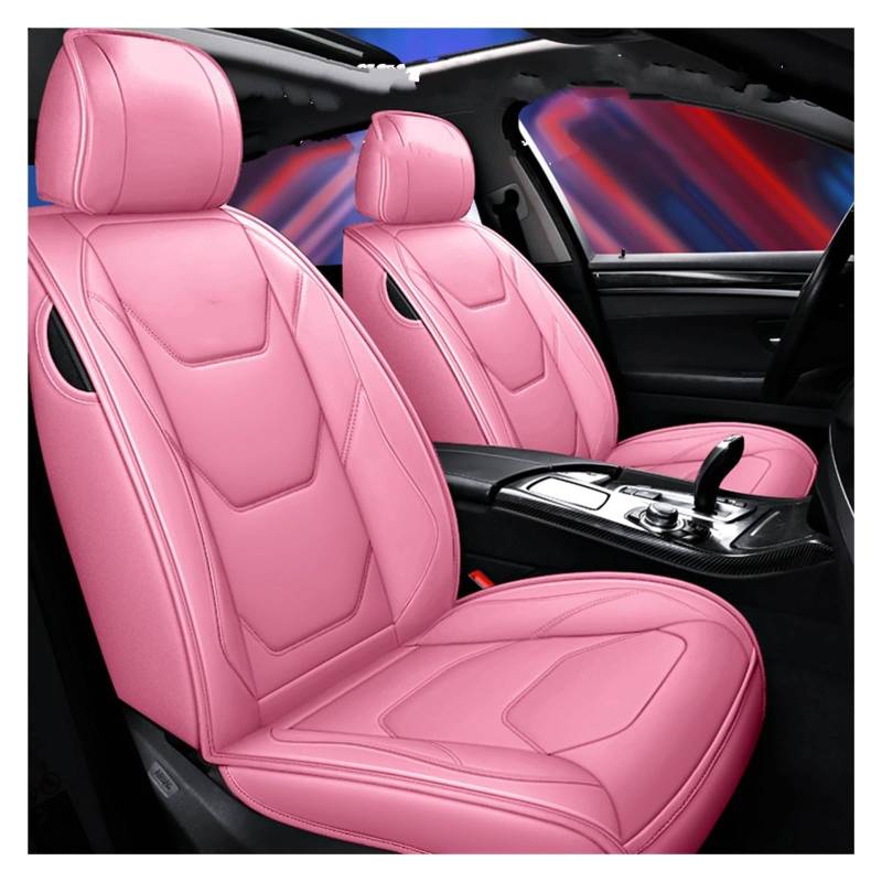 NITRIMS Autositzbezüge Leder Autositzbezüge für Kizashi für S-Cross für Sx4 2015 Innenausstattung Autozubehör Auto Sitzbezüge(Pink Front) von NITRIMS