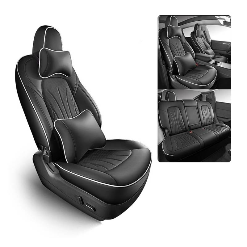 NITRIMS Autositzbezüge Leder Custom Autositzbezüge Komplettset für Ford für Focus Mk4 2019 2020 2021 Auto Innenschutz Zubehör Auto Sitzbezüge(7 PCS) von NITRIMS