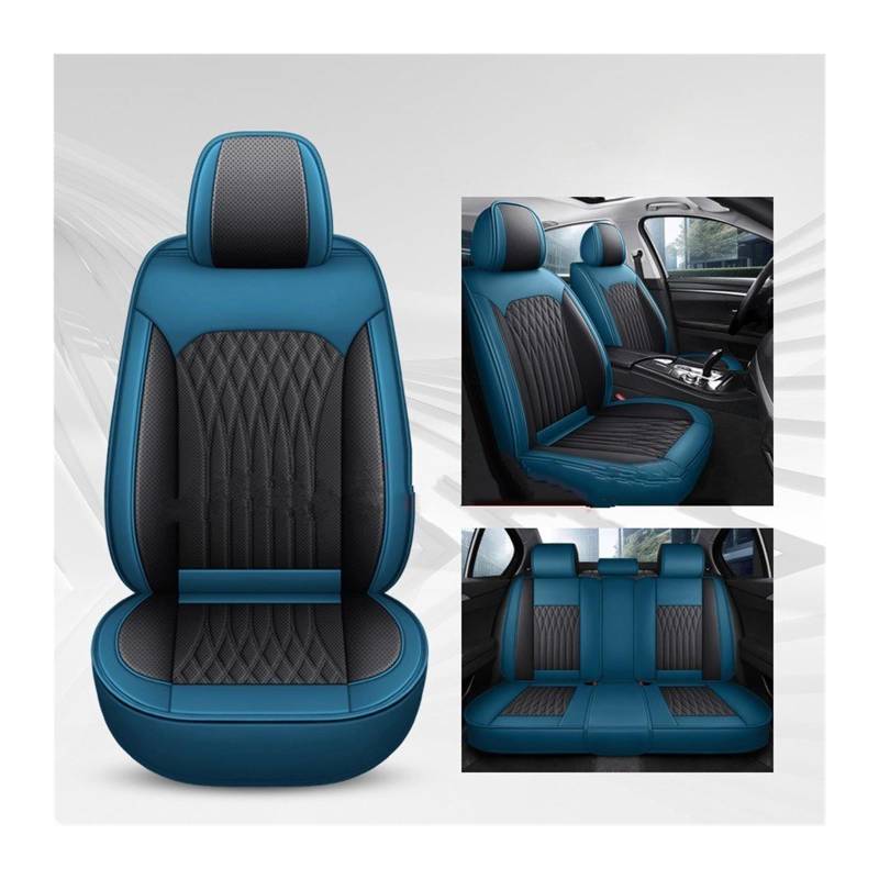 NITRIMS Autositzbezüge Pu-Leder Universal Autositzbezug für Subaru für Forester für Outback XV für Impreza für Levorg für Legacy für WRX für Liberty Tribeca Auto Auto Sitzbezüge(Black Blue 5 Seat) von NITRIMS