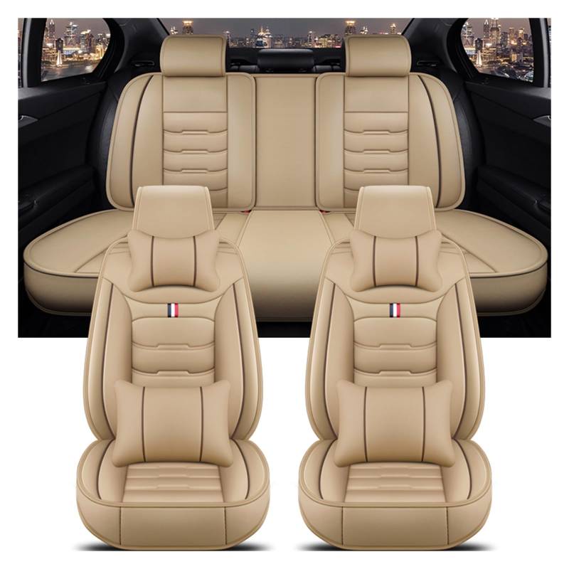 NITRIMS Autositzbezüge Universal Auto Sitz Abdeckung Für A3 Sportback Für A1 Für A4 Für A5 Für A6 A6L Für A7 Für A8 a8L Auto Zubehör Innen Details Auto Sitzbezüge(Beige 5 Seat 1) von NITRIMS