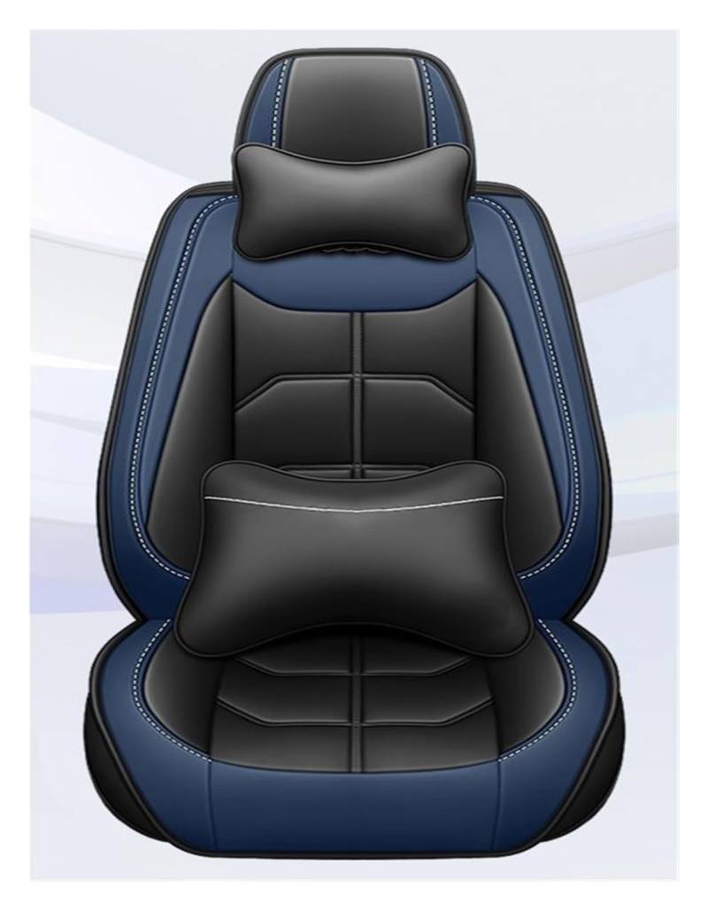 NITRIMS Autositzbezüge Universal Auto Sitz Abdeckung Für Toyota Alle Auto Modelle Für Corolla Für Camry Für RAV4 Für CHR Auto Zubehör Innen Auto Sitzbezüge(Black Blue 5 Seat 1) von NITRIMS