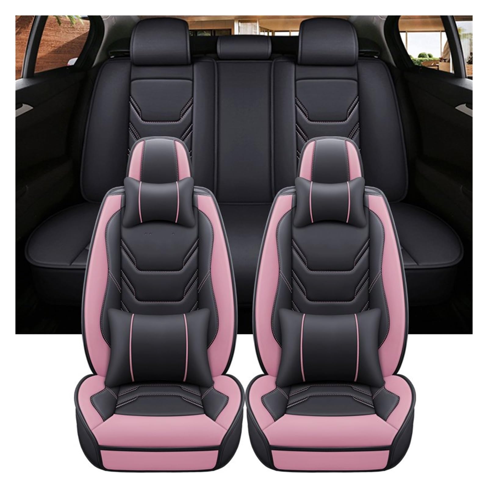 NITRIMS Autositzbezüge Universal Auto Sitzbezüge Kissen Für Vw Für Golf 7 Zubehör Innenräume Frauen Full Set Auto Protector Auto Sitzbezüge(9 PCS 2) von NITRIMS