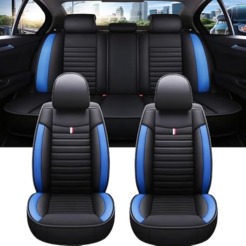 NITRIMS Autositzbezüge Universal Auto Sitzbezug Für Volvo Für XC90 Für XC60 Auto Zubehör Innen Details Alle Auto Modell Auto Sitzbezüge(Black Blue 5 Seat) von NITRIMS