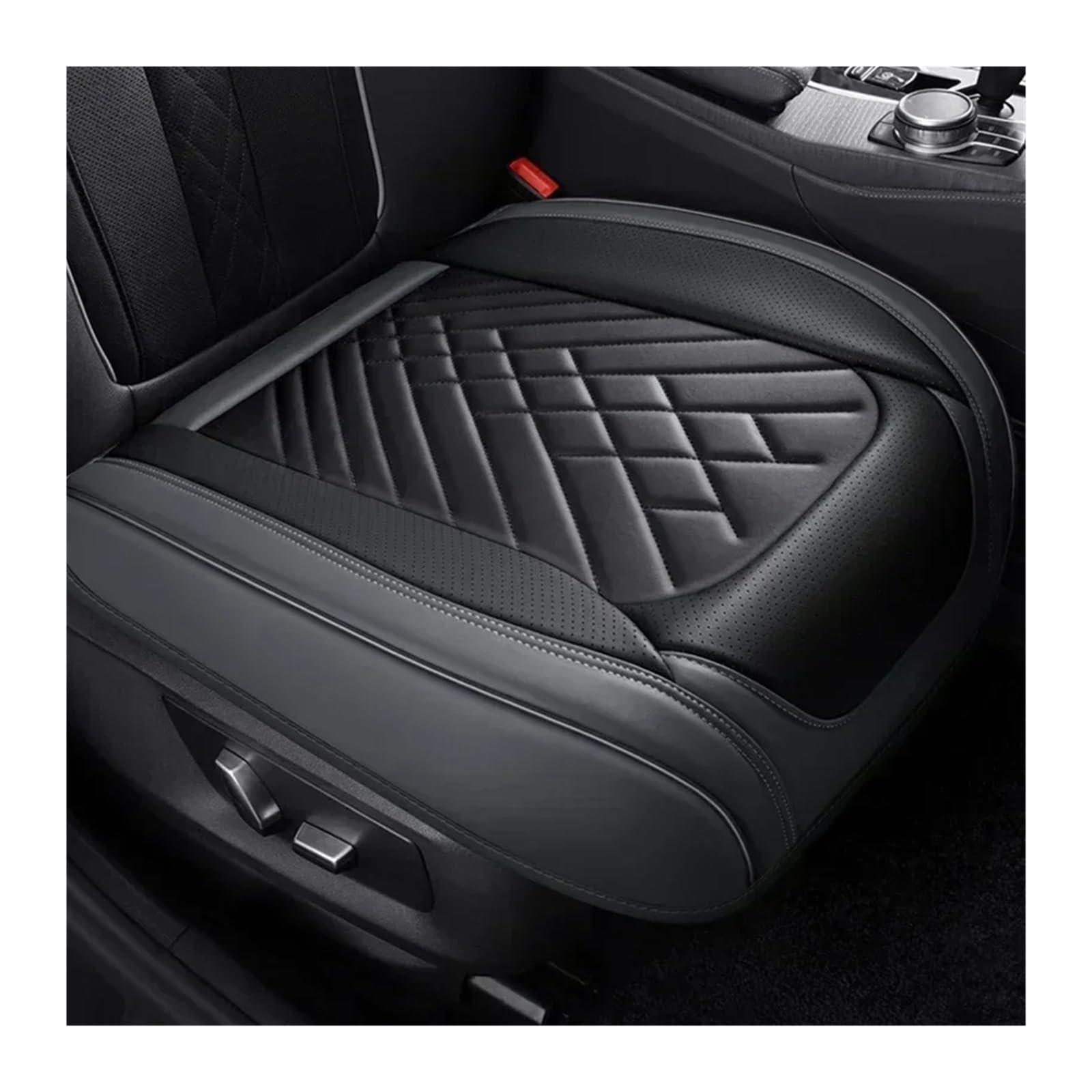 NITRIMS Autositzbezüge Vollständige Abdeckung Pu Leder Auto Sitz Abdeckung Kissen Für Duster Für Kadjar Für Scenic Für Espace Für Fluence Für Koleos Auto Zubehör Auto Sitzbezüge(Gray Black 1 Seat) von NITRIMS