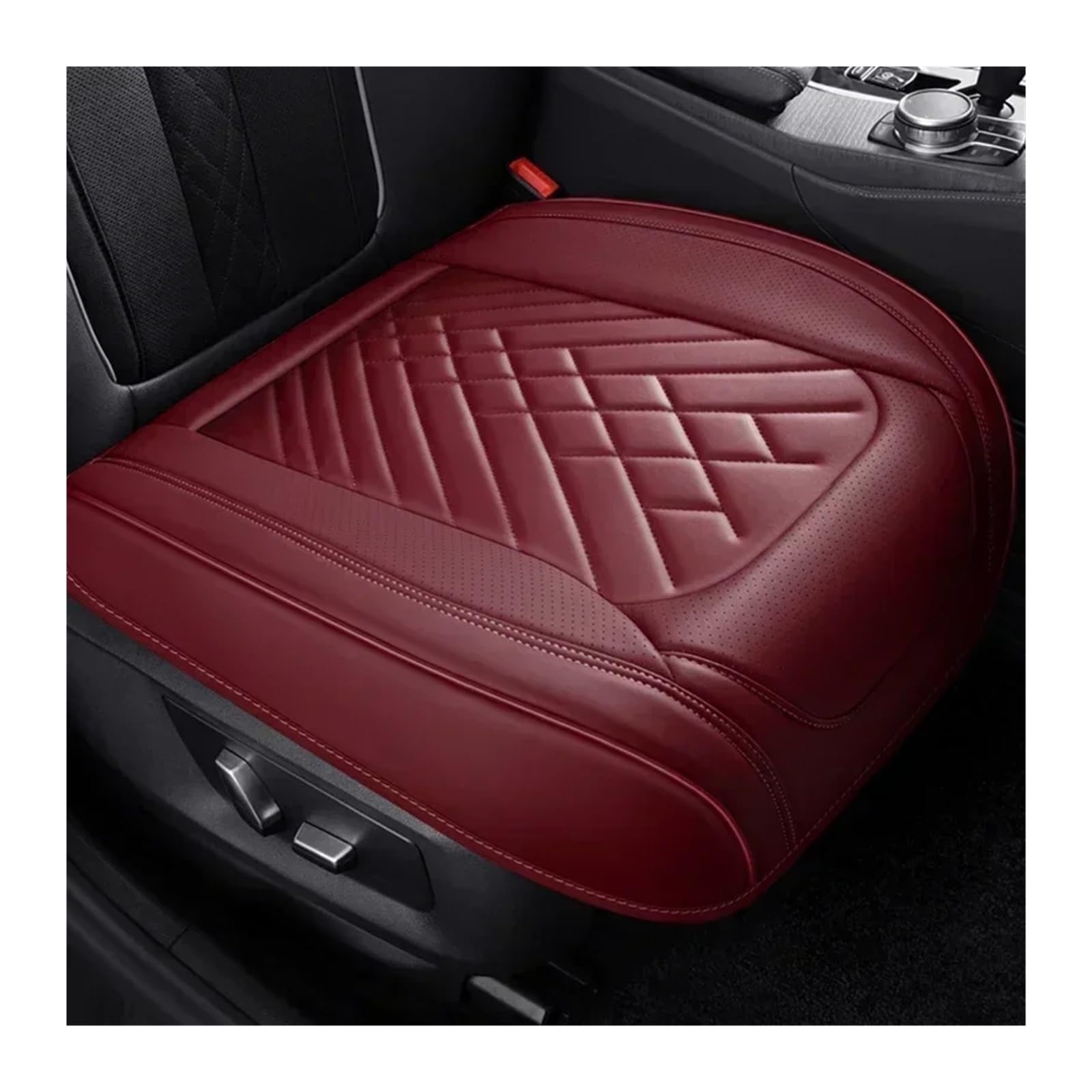 NITRIMS Autositzbezüge Vollständige Abdeckung Pu-Leder-Autositzbezug-Kissen für Mitsubishi für Lancer für Pajero für Sport Zinger Autozubehör Auto Sitzbezüge(Wine Red 1 Seat) von NITRIMS