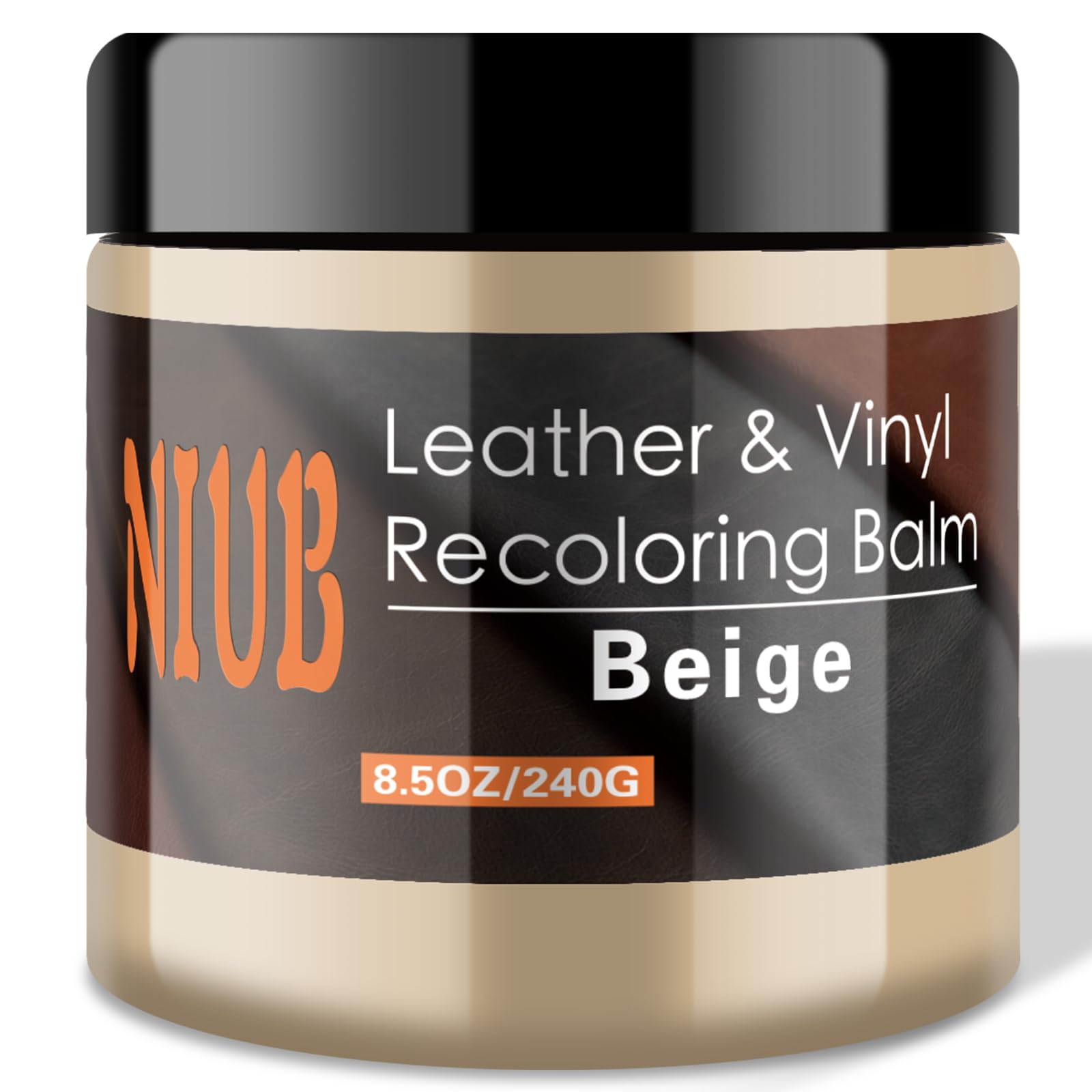 NIUB Lederreparaturset, 240g Beige Kunstleder Reparatur Set, Leder Kratzer Entferner, Leder Rückfärbebalsam für Sofas, Möbel, Lederschuhe, Ledercouch Farbe, Schnell trocknender Lederbalsam von NIUB