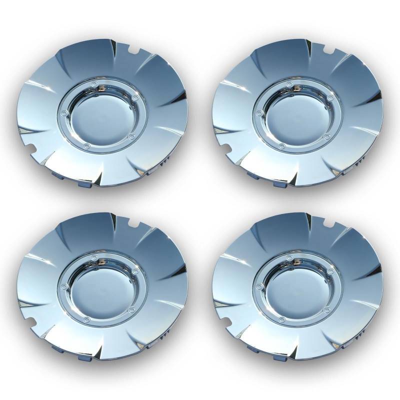 4 Stück verchromte Radnabenkappen (passend for 50,8 cm große 5-Speichen-Leichtmetallfelgen), kompatibel mit 2003–2007 Chevrolet Silverado 1500, 2003–2006 Suburban 1500, 2004–2006 GMC Sierra. Ersetzt # von NIUENEN