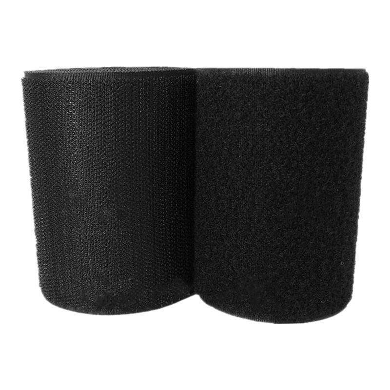 Haushaltswäsche Nähen 100 mm großes Klettband for Aufnähen, Nicht Selbstklebende Nylonstreifen auf der Rückseite, Stoffverschluss, ineinandergreifendes Klebeband(Black,100MM x 1 Yards) von NIUSABOU