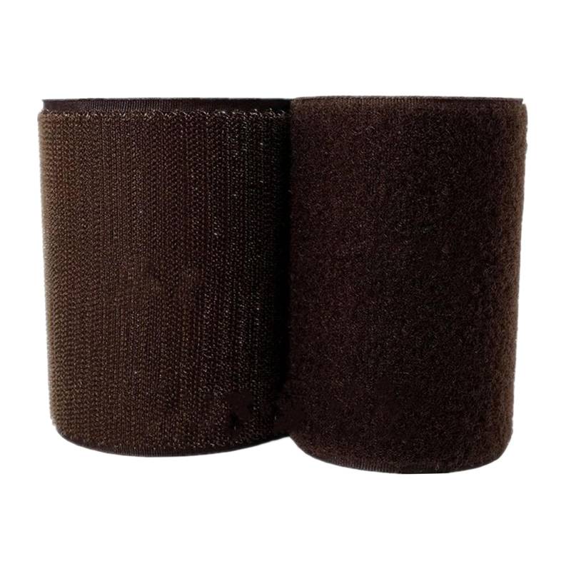 Haushaltswäsche Nähen 100 mm großes Klettband for Aufnähen, Nicht Selbstklebende Nylonstreifen auf der Rückseite, Stoffverschluss, ineinandergreifendes Klebeband(Coffee,100MM x 1 Yards) von NIUSABOU