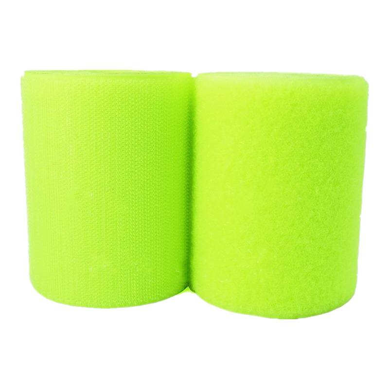 Haushaltswäsche Nähen 100 mm großes Klettband for Aufnähen, Nicht Selbstklebende Nylonstreifen auf der Rückseite, Stoffverschluss, ineinandergreifendes Klebeband(Fluorescent Yellow,100MM x 1 Yards) von NIUSABOU